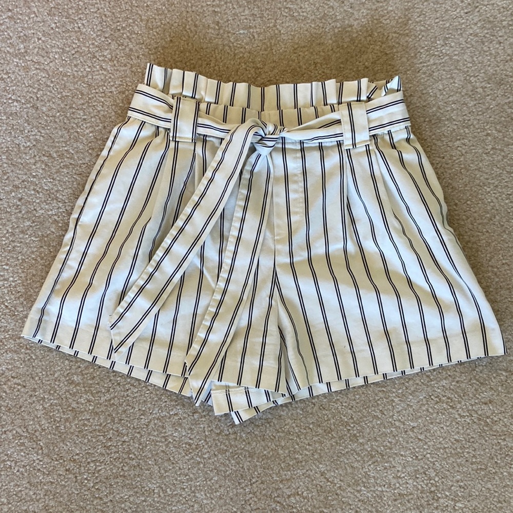 Striped Paper Bag Shorts